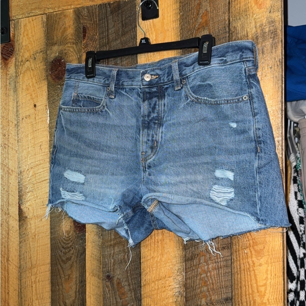 old navy slouchy straight jean shorts